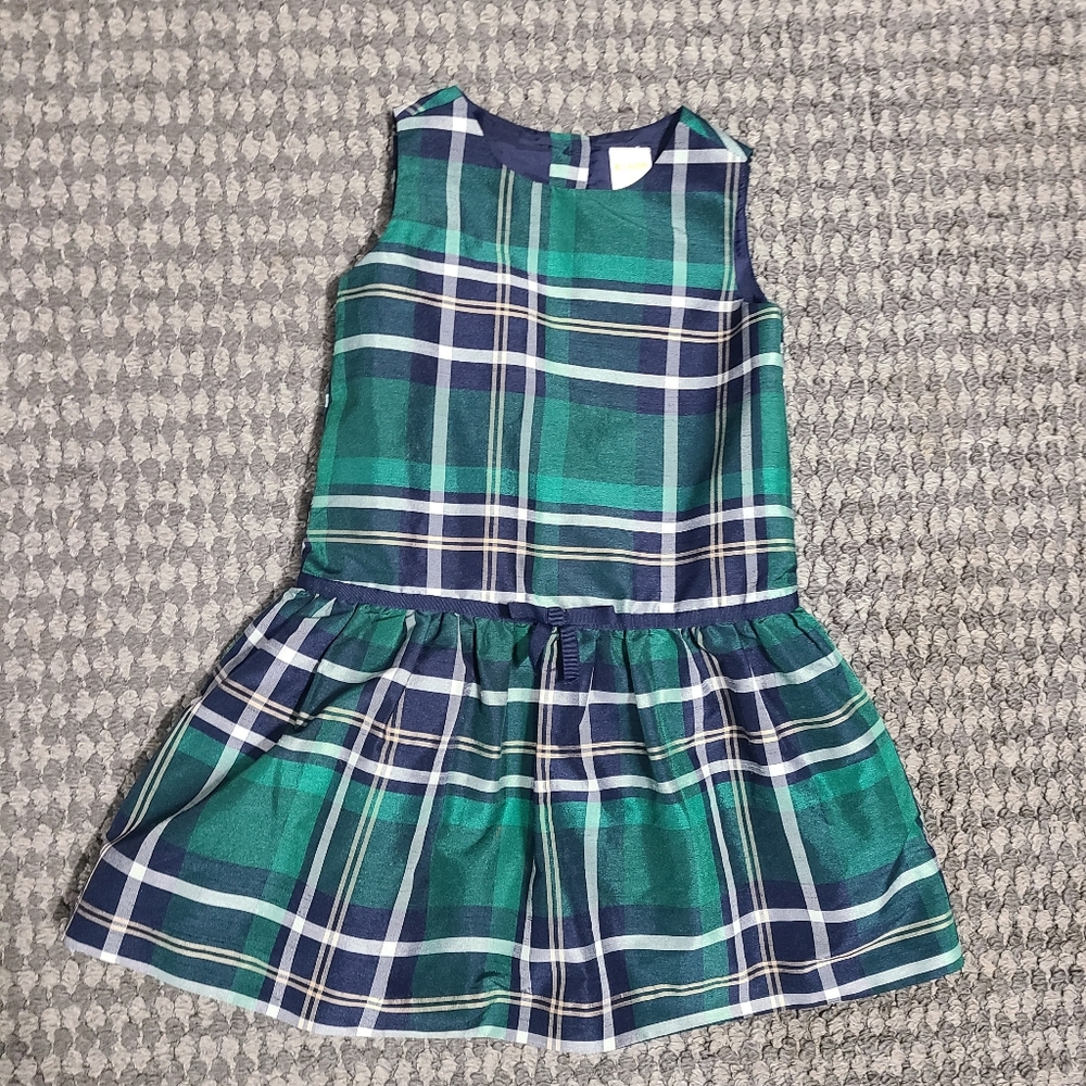 Gymboree Green Blue‎ Plaid Kids Dress 3T Holiday Dressy